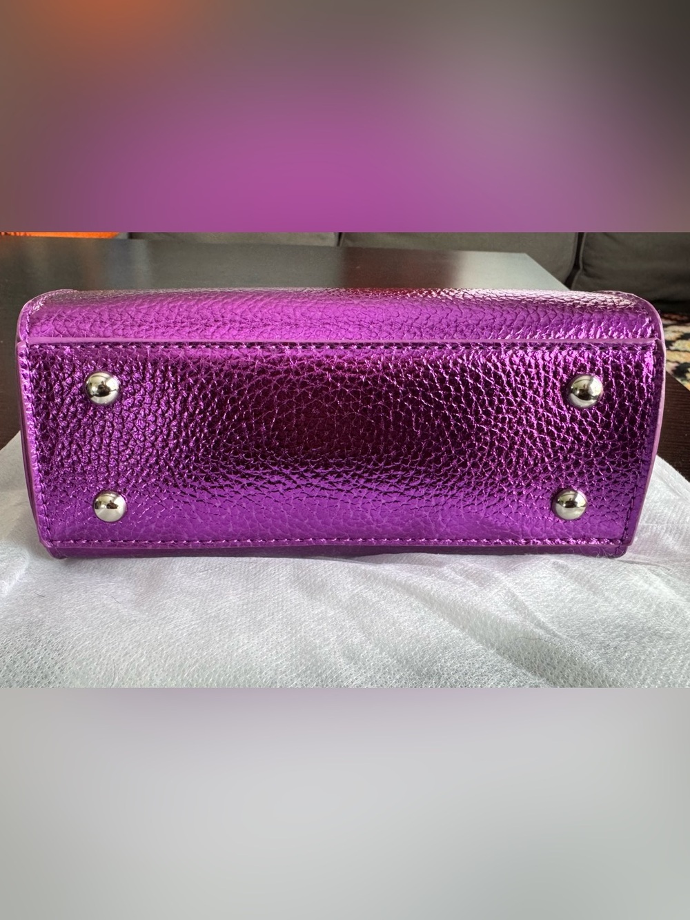 Brandon Blackwood End Systemic Racism metallic purple mini tote - Picture 3 of 8